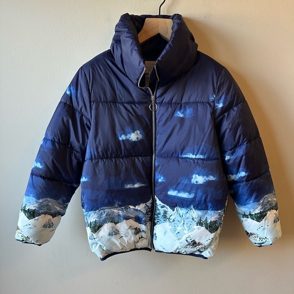 Esprit Jackets & Blazers - Esprit Blue Mountain Print Puffer Jacket